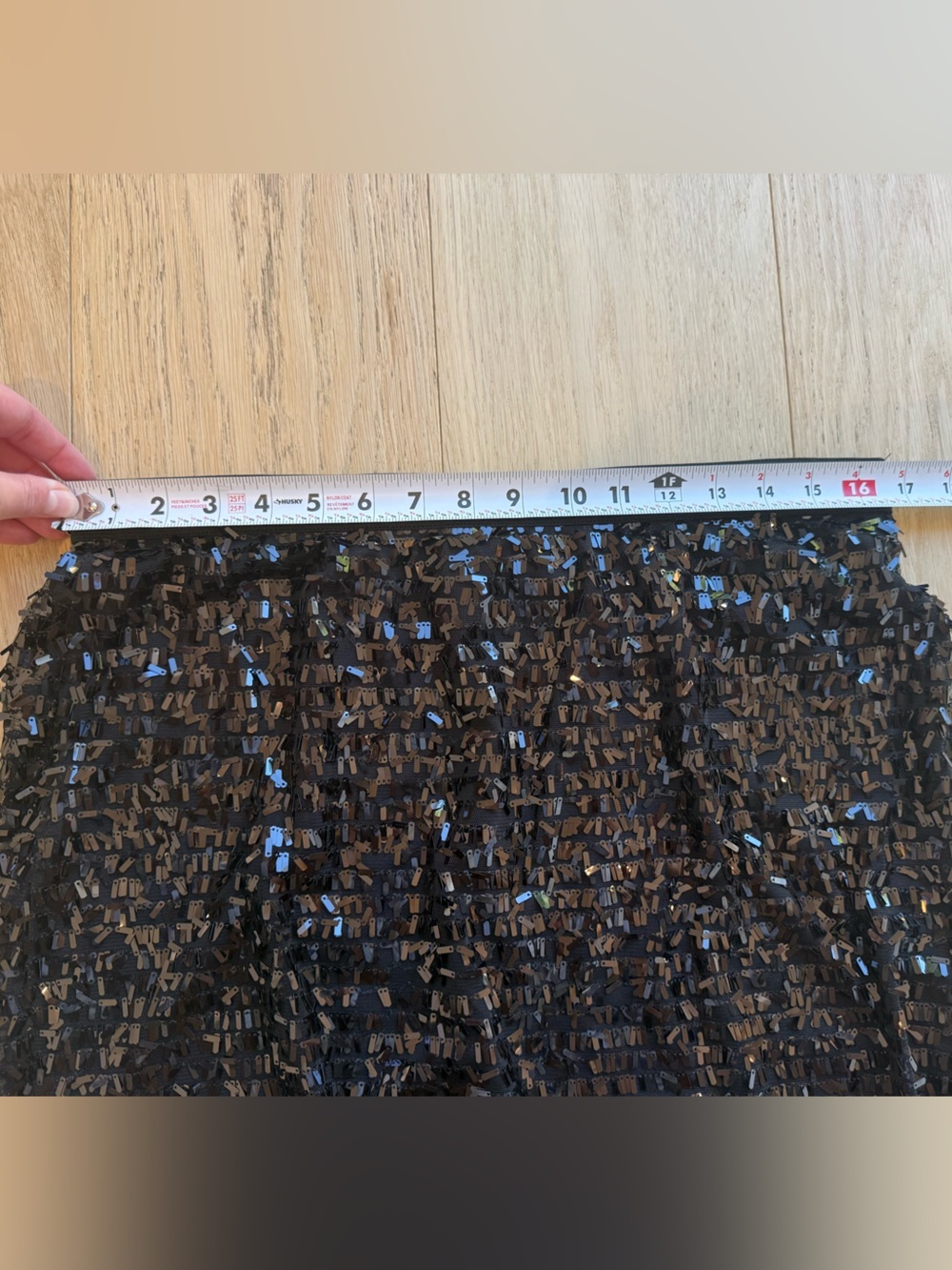 Black Textured Sequin Mini Skirt Euro Night Out | Chic Sparkle | Party Festival - Picture 7 of 8